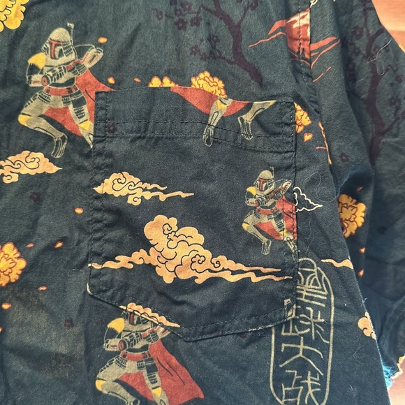 Star Wars Boba Fett Volcano Button Up, L - Picture 3 of 5